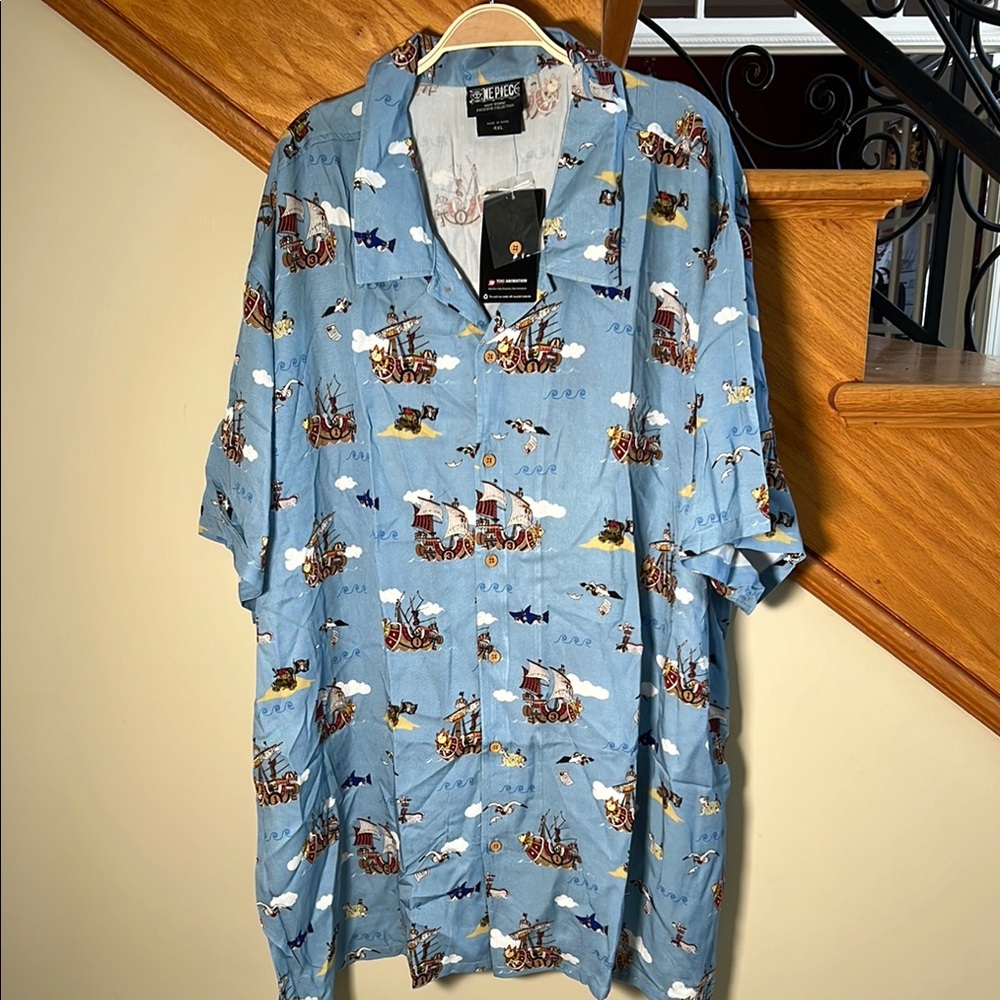 Nepiece Men's Blue Graphic Shirt Size 4X New With Tags Hot Topic Collection